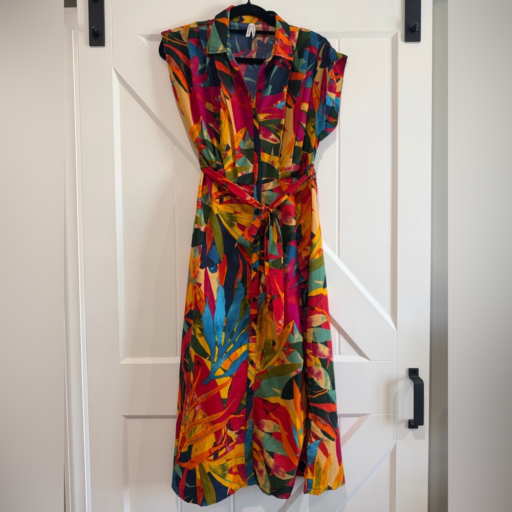 Anthropologie- Live 4 Truth Multicolor Tropical Maxi Dress